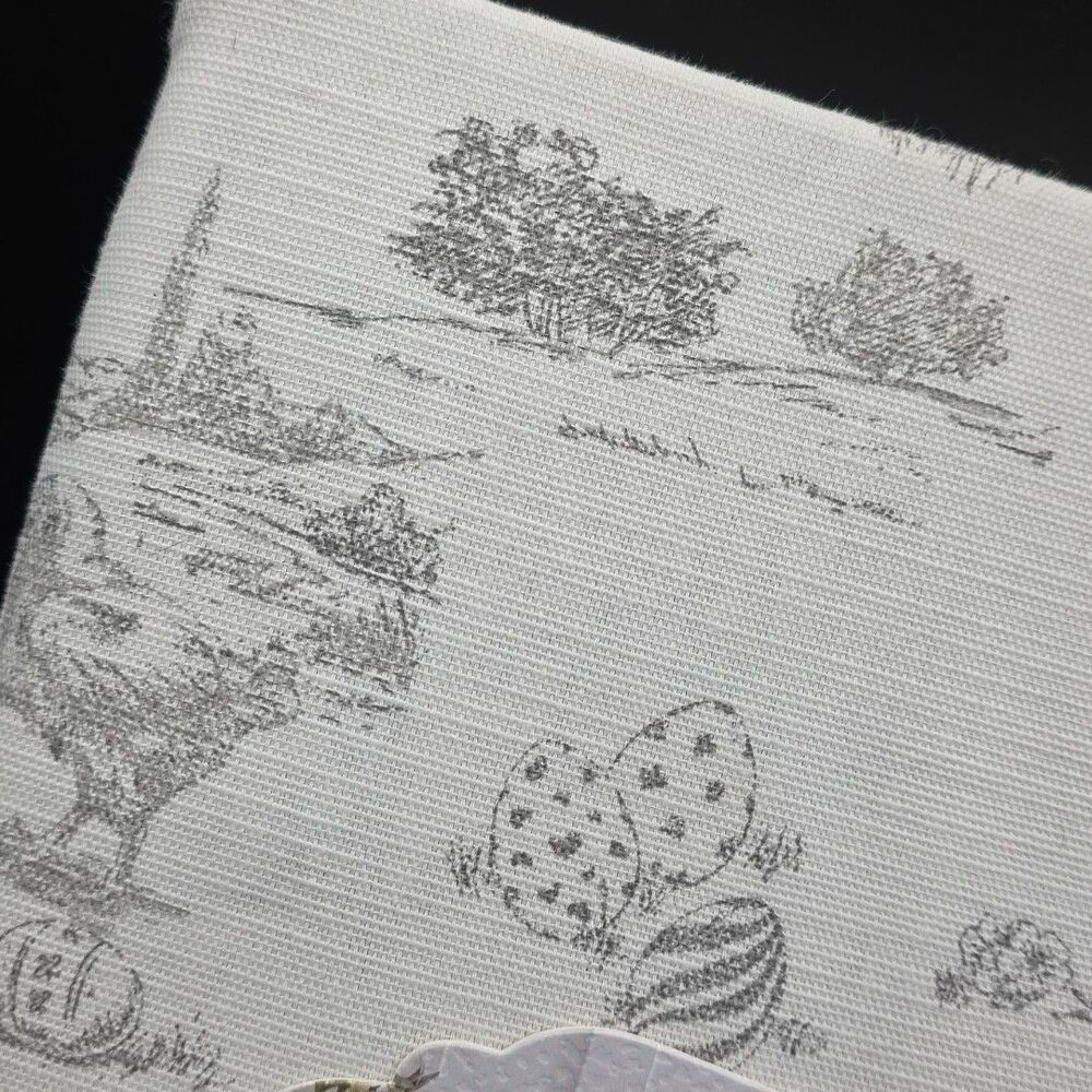 Bunny Tales Easter Tablecloth Spring Rabbit Toile Cotton Oblong 60x102 NIP - Picture 6 of 10